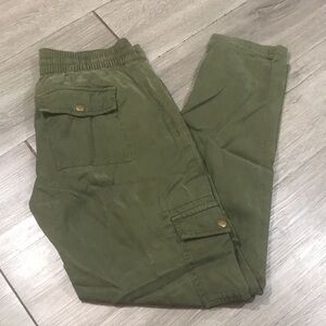Lucky Brand Olive Green Cargo Style Pull-On Baggy Ankle Pants size XS